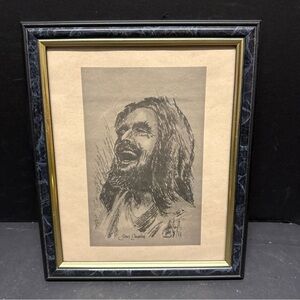 Jesus Laughing Matted Framed Picture Print Joyful Christian Catholic Art 8 X 10